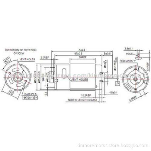 High-voltage Rectangle 120V AC Electric Motor with Cage Brush System for Coffee Machine, Power Brush